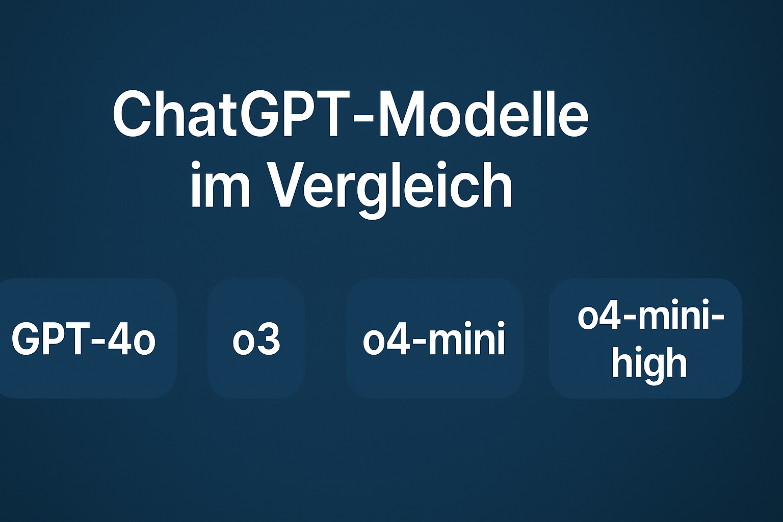 Vergleich von ChatGPT-Modellen: GPT-4o, o3, o4-mini und o4-mini-high in strukturierter Darstellung.