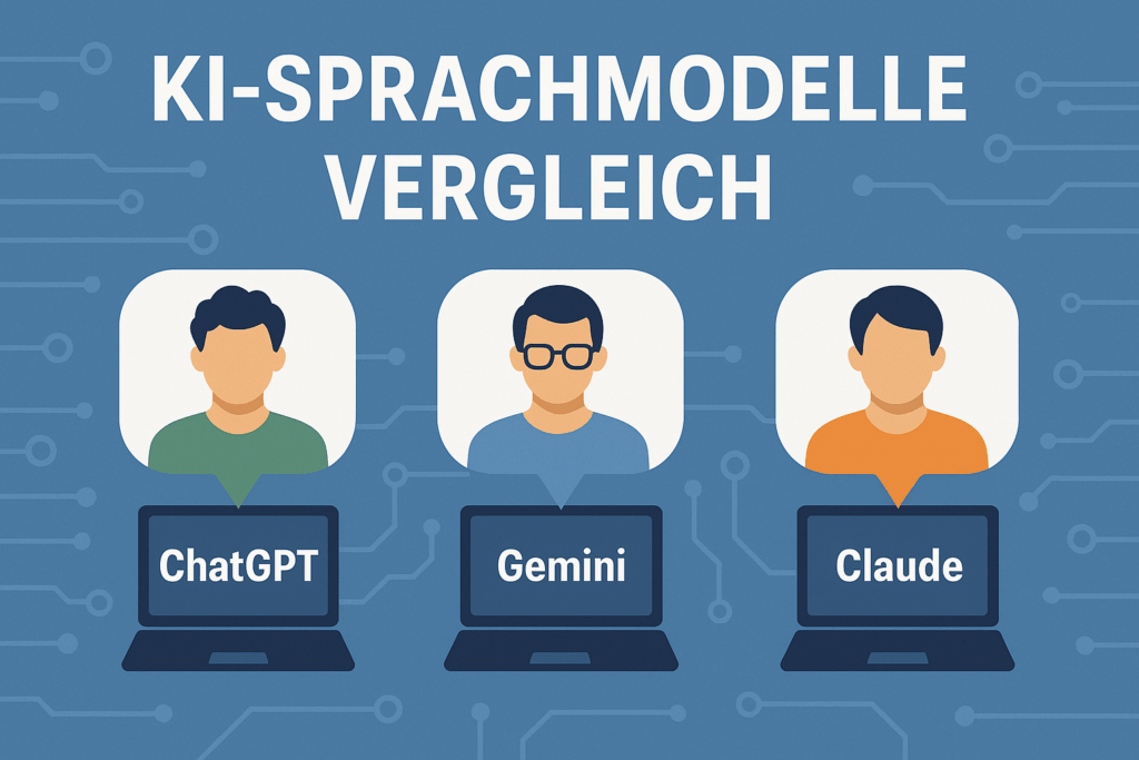 Infografik „KI Sprachmodelle Vergleich“ zeigt verschiedene KI-Modelle im direkten Vergleich