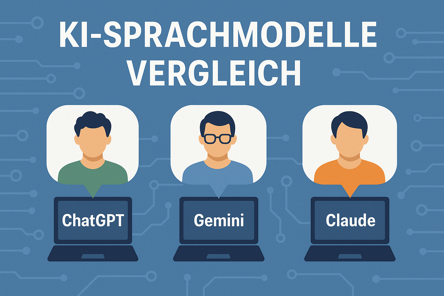 Infografik „KI Sprachmodelle Vergleich“ zeigt verschiedene KI-Modelle im direkten Vergleich