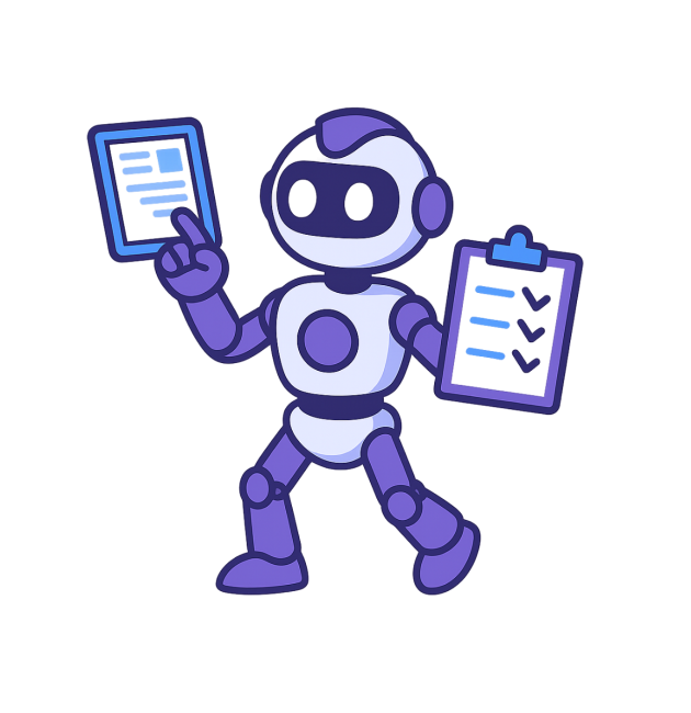 Illustration eines futuristischen Roboter-Agenten, der eigenständig Aufgaben erledigt – Symbol für Agentic AI
